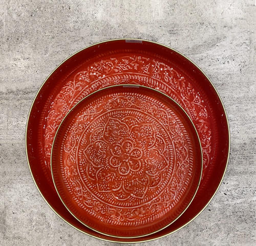 Round platter - Plateau rond rouge 35cm